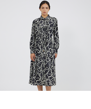 マーブルプリント シャツドレス