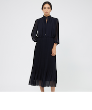 ドライジョーゼット プリーツワンピース