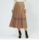 パンチングシンセティックレザー プリーツスカート