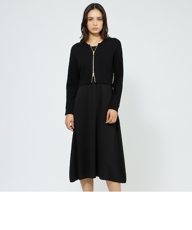 【La maglia】 フェイクレイヤードニットワンピース