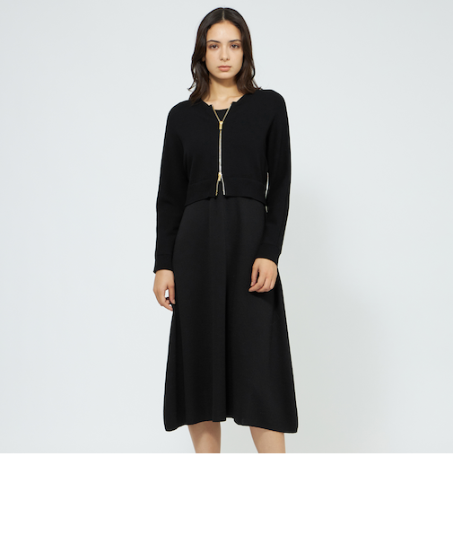 【La maglia】 フェイクレイヤードニットワンピース