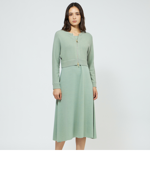 【La maglia】 ジップアップニットワンピース