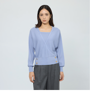 【WEB＆一部店舗限定】 ウォッシャブルウール カシュクールリブニット