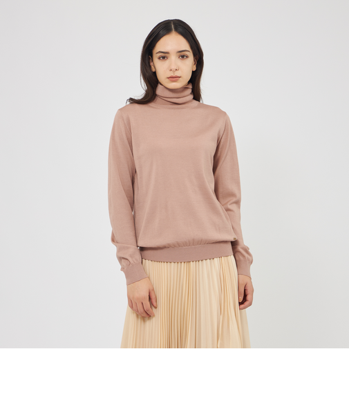 ウォッシャブルウール　タートルネックニット