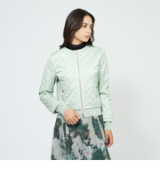 サテンキルト ノーカラージャケット