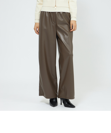 シンセティックレザー ワイドパンツ