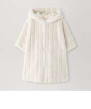 【LEMONPLET】エコファーフーデッドポンチョ《WEB＆EPOCA THE SHOP店舗限定》