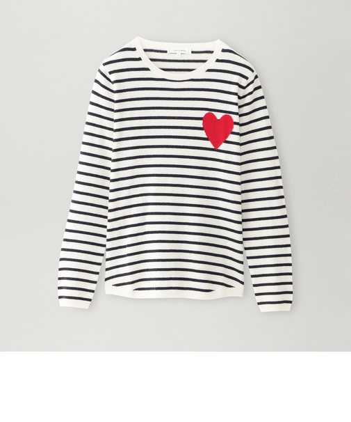 【CHINTI&PARKER】ボーダーハートセーター《WEB＆EPOCA THE SHOP店舗限定》