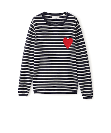 【CHINTI&PARKER】ボーダーハートセーター《WEB＆EPOCA THE SHOP店舗限定》