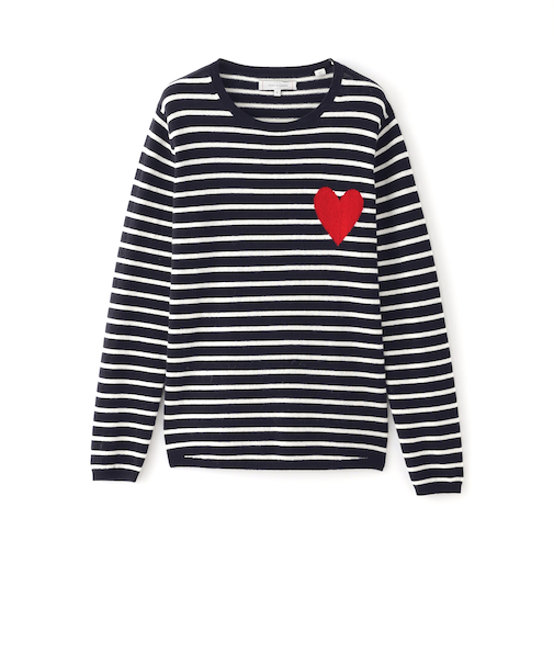 【CHINTI&PARKER】ボーダーハートセーター《WEB＆EPOCA THE SHOP店舗限定》