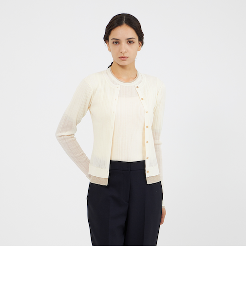 ウールシルク ニットカーディガン