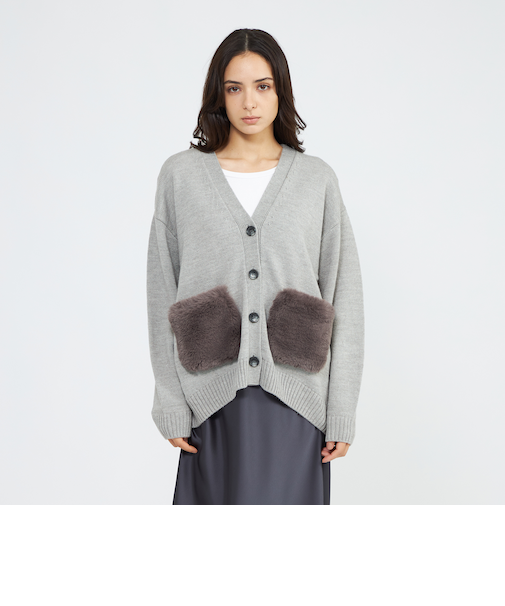 【EPOCA STORIA】エコファーポケットカーディガン《WEB＆EPOCA THE SHOP店舗限定》