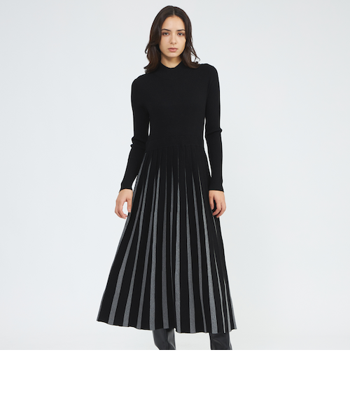 EPOCA STORIA】バイカラーニットドレス《WEB＆EPOCA THE SHOP