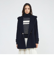 ジーロンラムウール フーデッドミドルコート