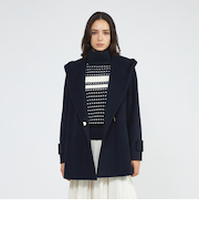 ジーロンラムウール フーデッドミドルコート