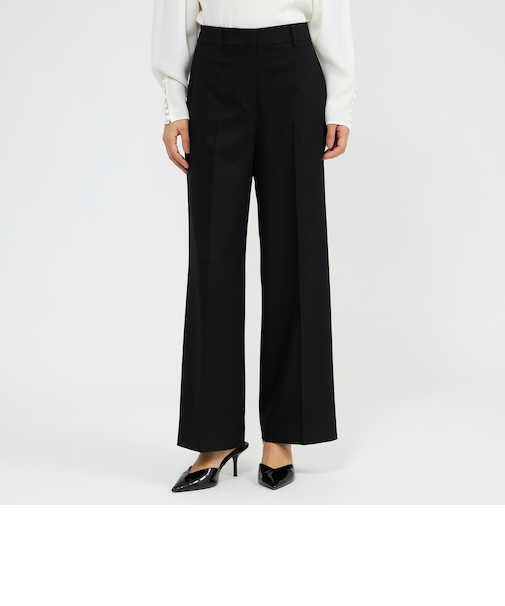 ストレッチフランネル ワイドストレートパンツ