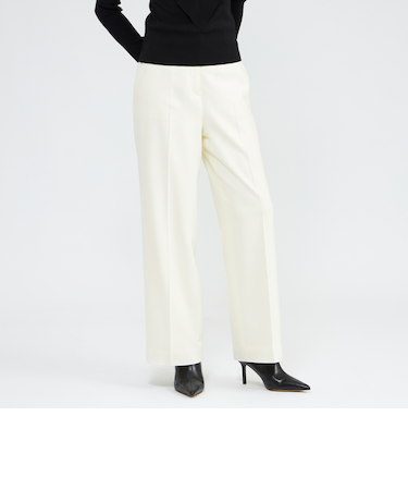 ストレッチフランネル ワイドストレートパンツ