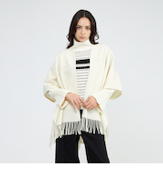 【La maglia due】 フリンジニットケープ