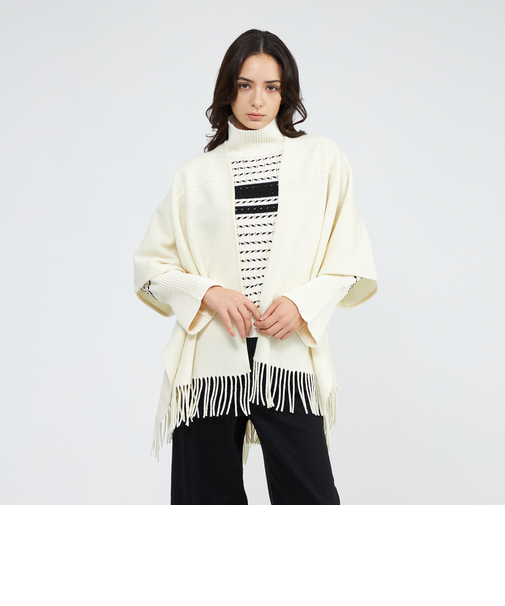 【La maglia due】 フリンジニットケープ
