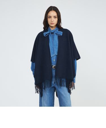 【La maglia due】 フリンジニットケープ