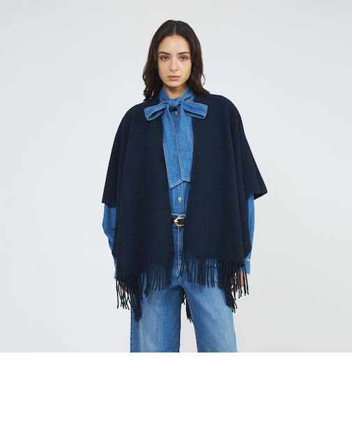 【La maglia due】 フリンジニットケープ