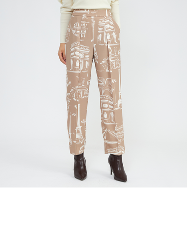 ランドスケーププリント テーパードパンツ