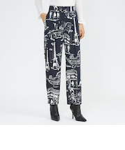 ランドスケーププリント テーパードパンツ