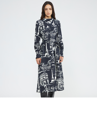 ランドスケーププリント サックワンピース