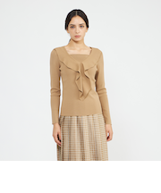 ドレープカラーニット プルオーバー