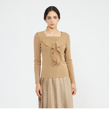 ドレープカラーニット プルオーバー