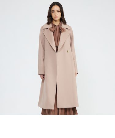 ジーロンラムウール ベルテッドロングコート