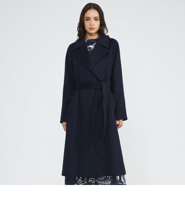 ジーロンラムウール ベルテッドロングコート