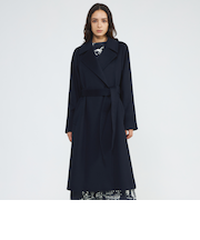 ジーロンラムウール ベルテッドロングコート