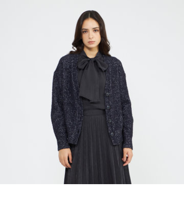 バルキーラメニットカーディガン