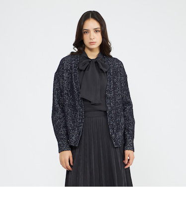 バルキーラメニットカーディガン