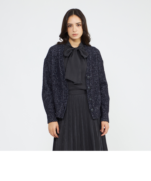 バルキーラメニットカーディガン