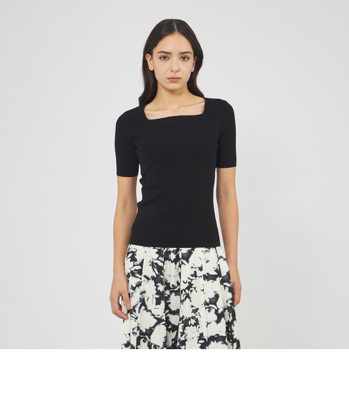 キュプラベーシック スクエアカラーニット