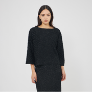 ラメフリンジニット ベルスリーブプルオーバー