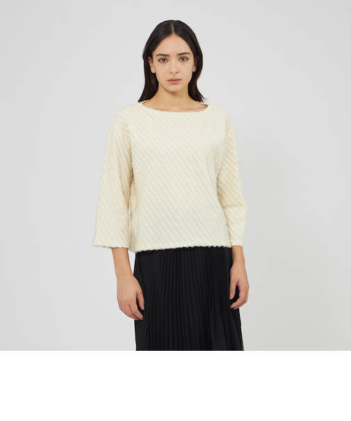 ラメフリンジニット ベルスリーブプルオーバー