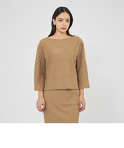 ラメフリンジニット ベルスリーブプルオーバー