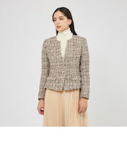 ファンシーツィード ノーカラージャケット