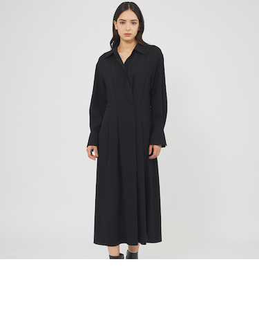 ウールビエラ カシュクールシャツドレス