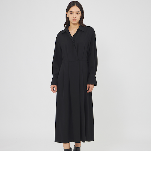 ウールビエラ カシュクールシャツドレス