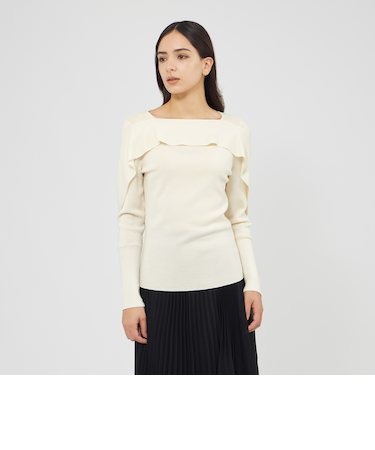 ドレープショルダーニット プルオーバー