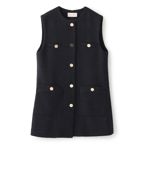 【EPOCA STORIA】ツイードロングジレ《WEB＆EPOCA THE SHOP店舗限定》