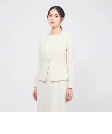 コンパクトダブルクロス ノーカラージャケット