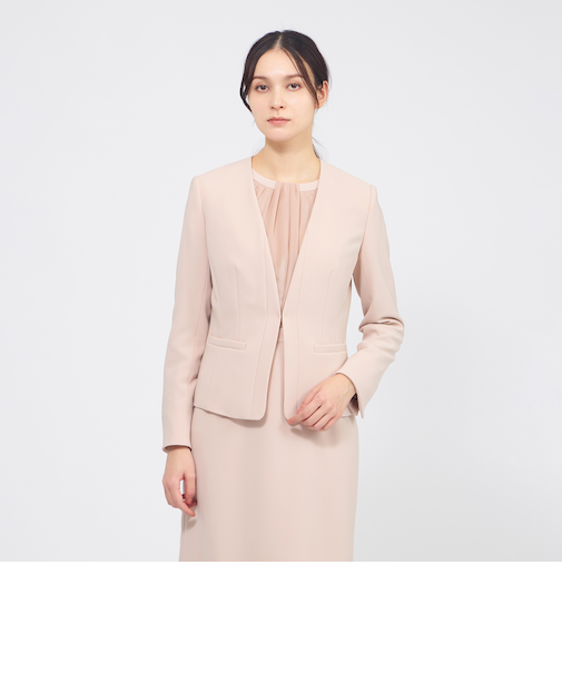 コンパクトダブルクロス ノーカラージャケット