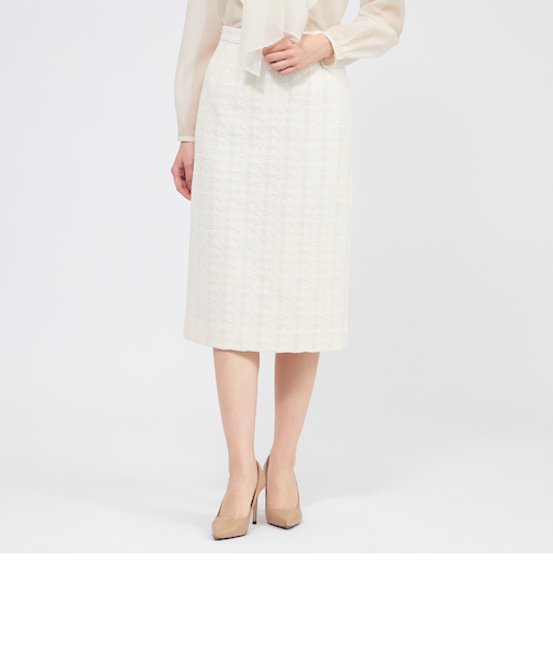 コットンファンシーツィード タイトスカート