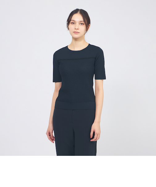 トリミングニット プルオーバー