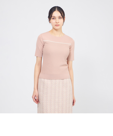 トリミングニット プルオーバー